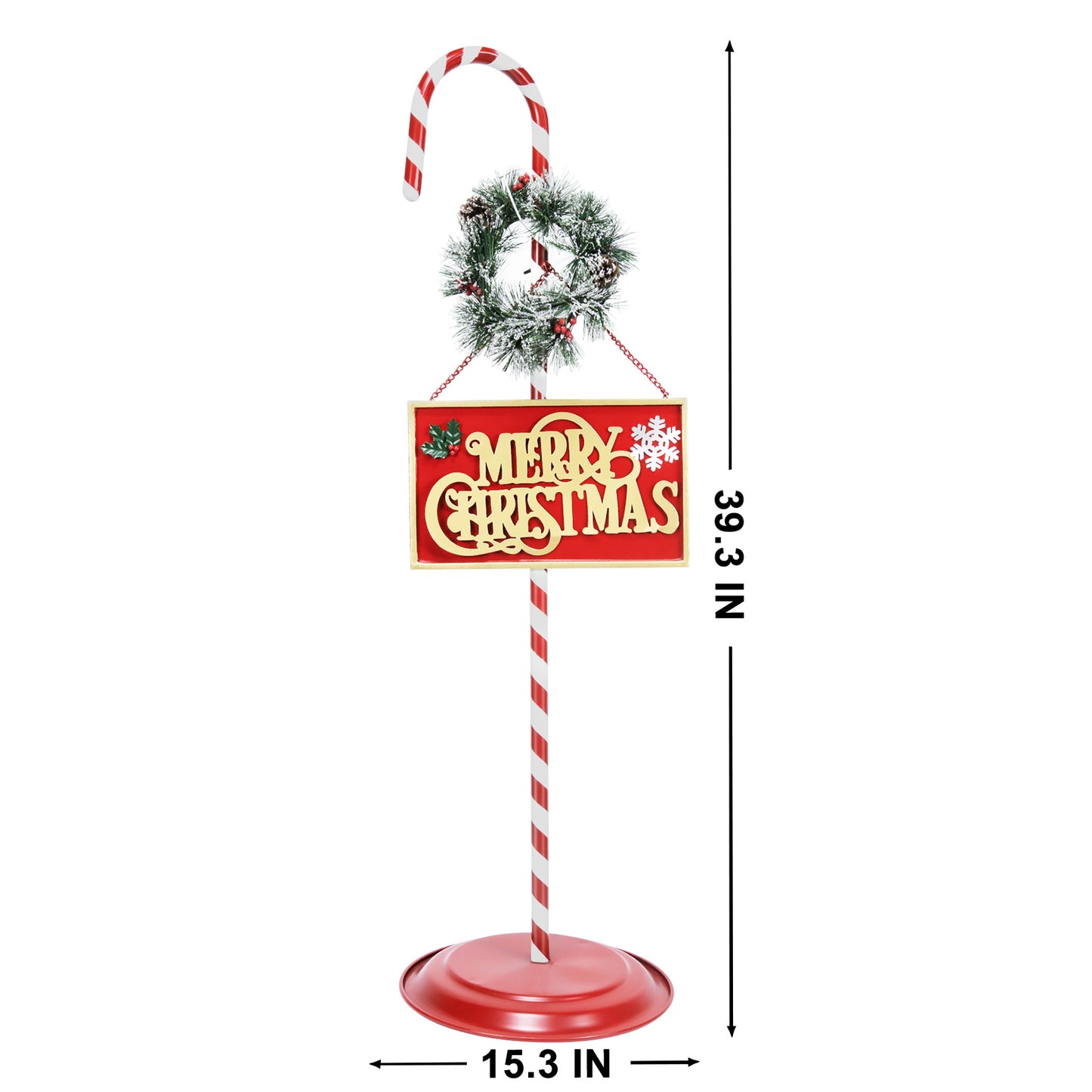 Merry Christmas Outdoor Candy Cane Sign Decoration