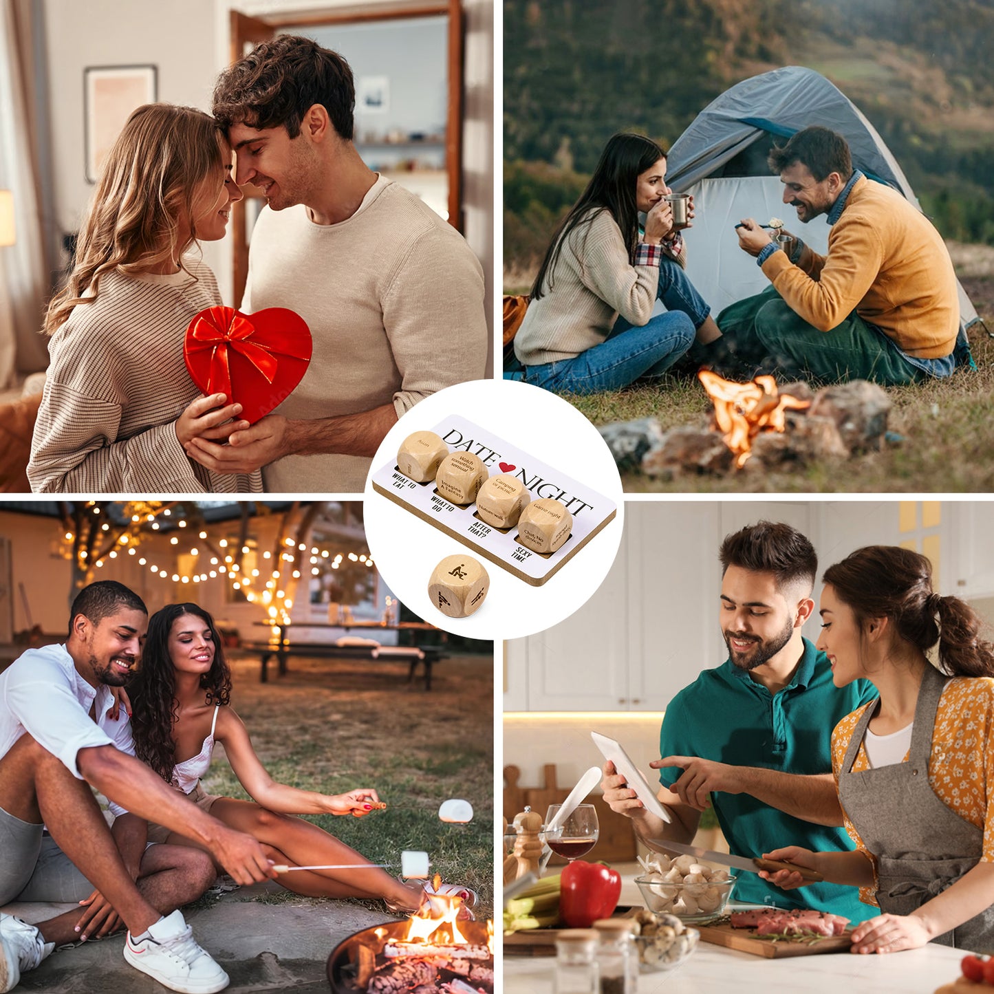 Date Night Dice Game, Decision Dice Gift for Couples, 5pcs