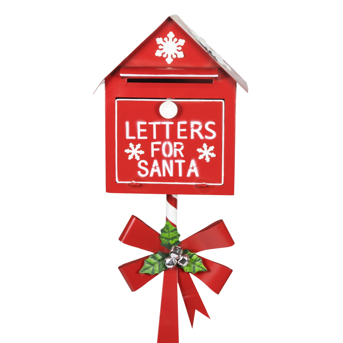 Christmas Standing Santa Mailbox with a Bow