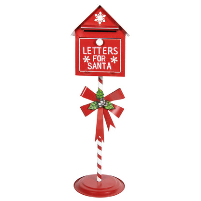 Christmas Standing Santa Mailbox with a Bow