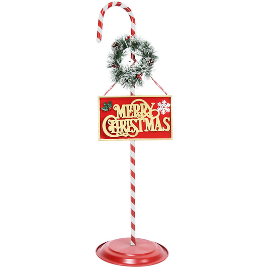 Merry Christmas Outdoor Candy Cane Sign Decoration