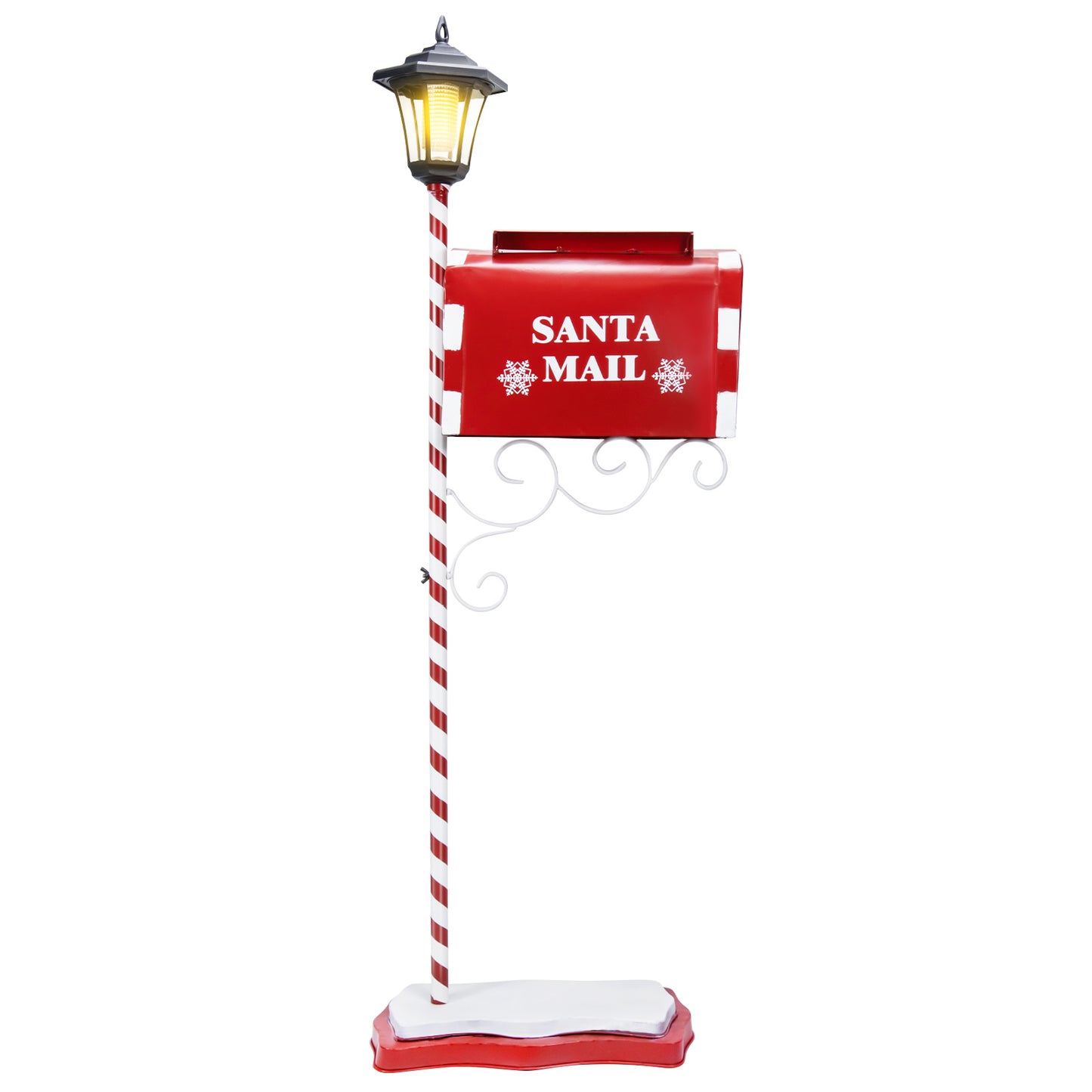 Santa Mail Christmas Letter box Decor with Solar Lamp