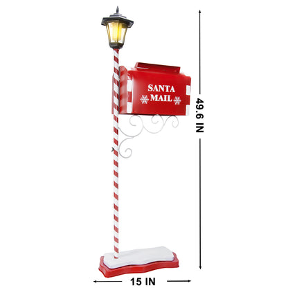 Santa Mail Christmas Letter box Decor with Solar Lamp