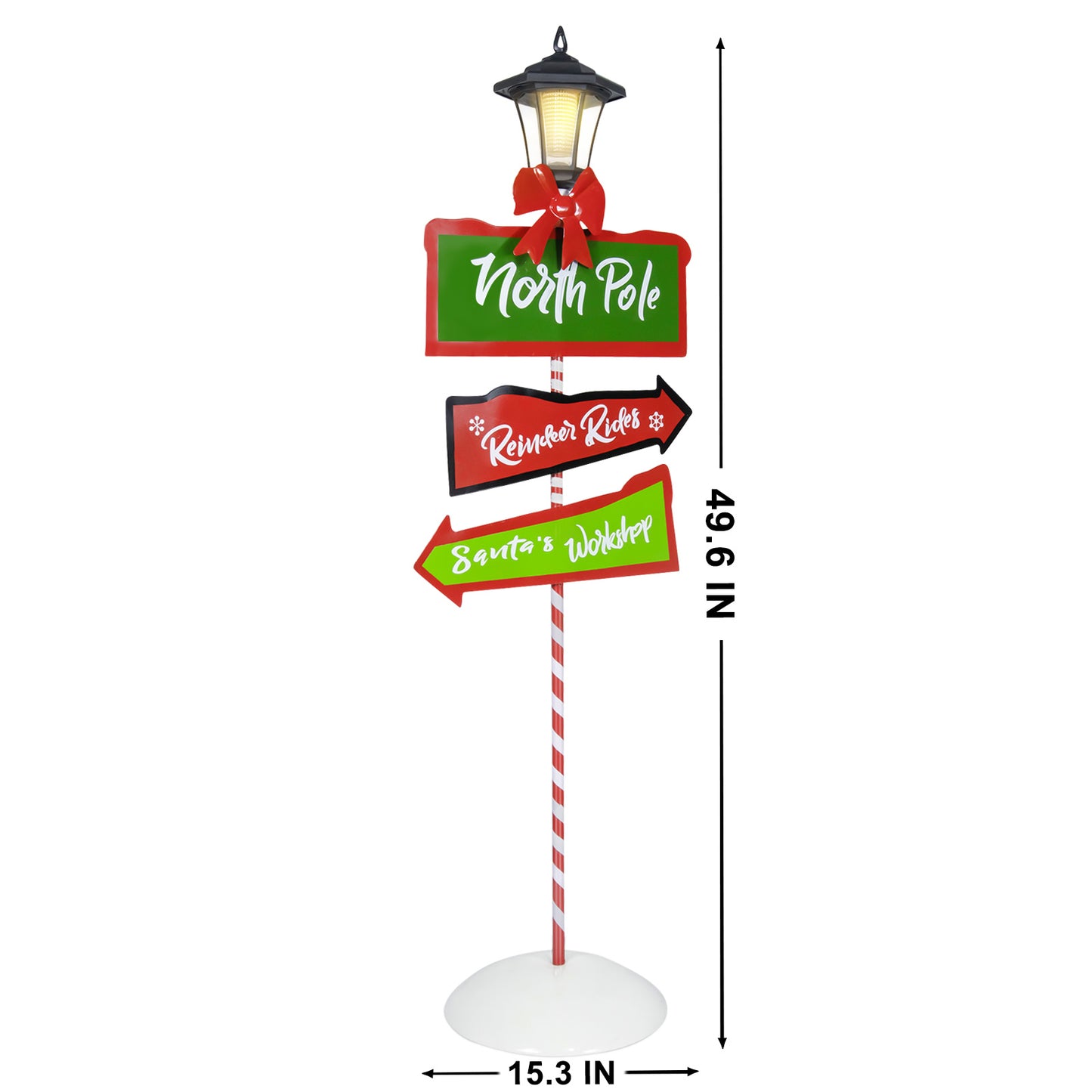 Pre-Lit Christmas Solar Lamp Post Sign Decoration