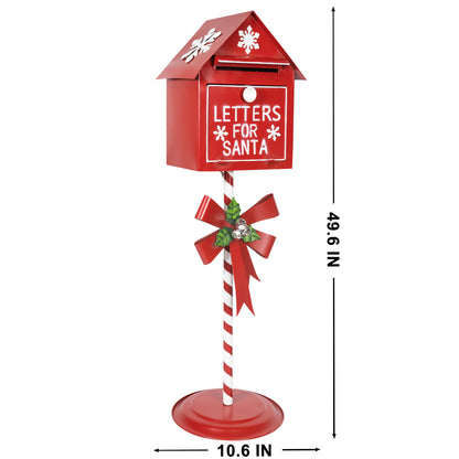 Christmas Standing Santa Mailbox with a Bow