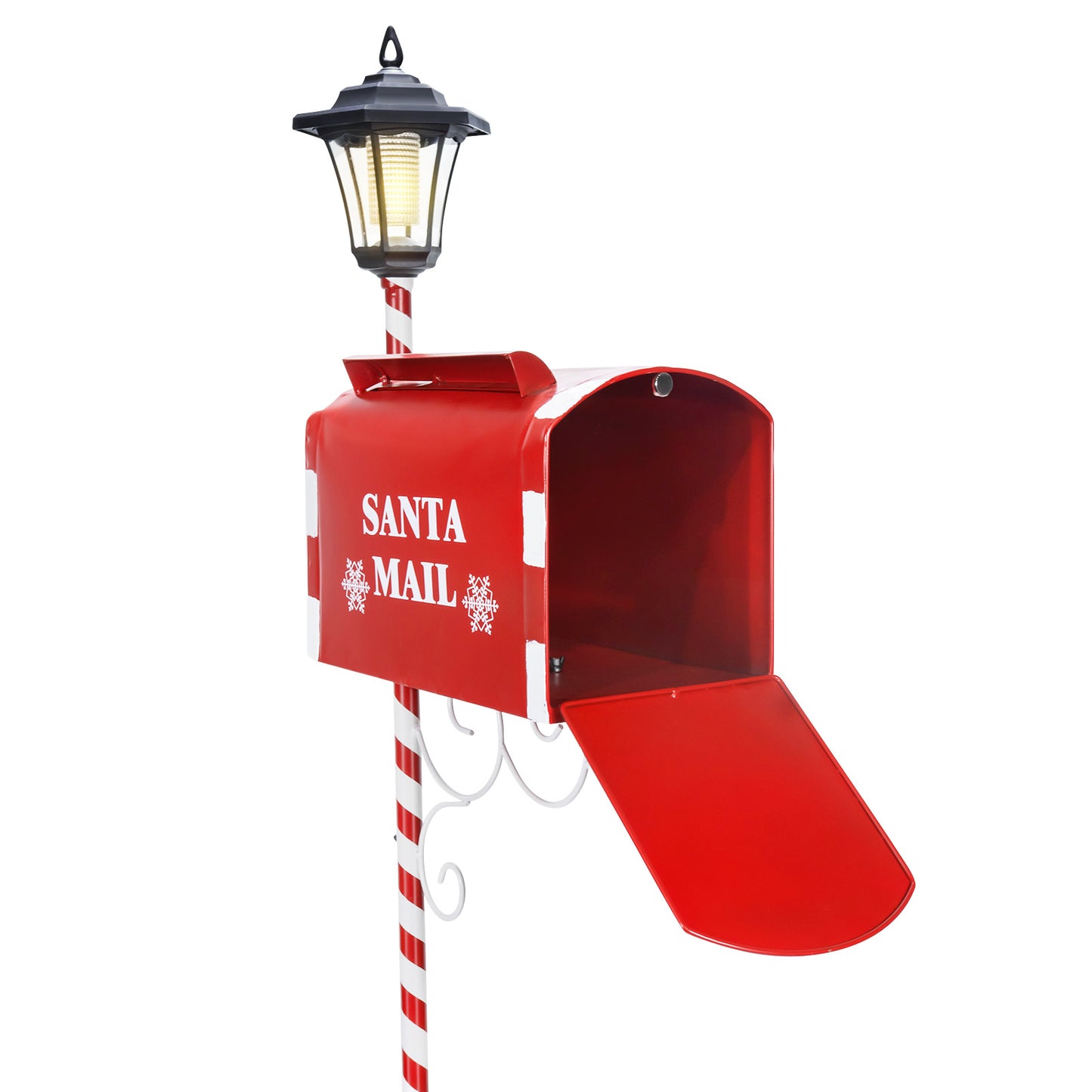 Santa Mail Christmas Letter box Decor with Solar Lamp
