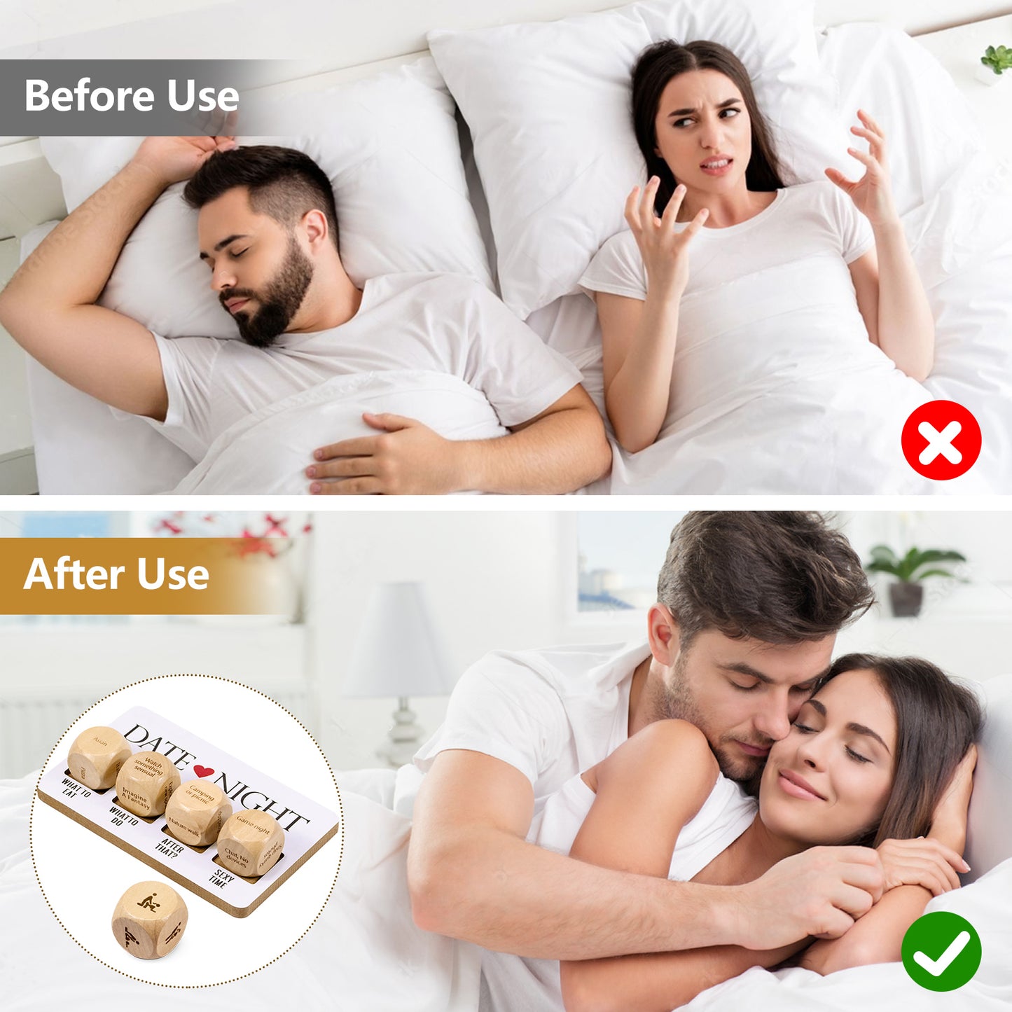 Date Night Dice Game, Decision Dice Gift for Couples, 5pcs