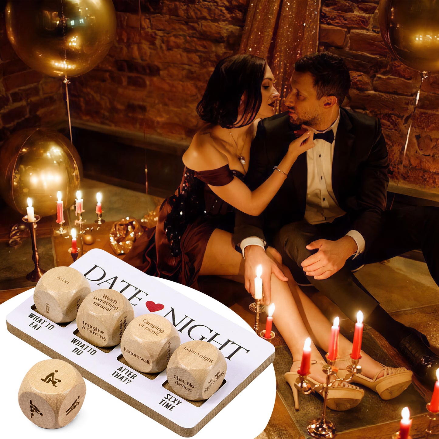 Date Night Dice Game, Decision Dice Gift for Couples, 5pcs